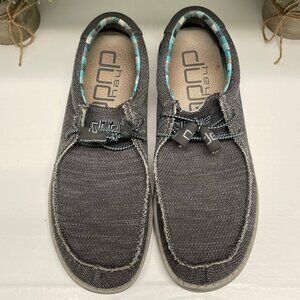 HEY DUDE Men's Wally Sox Funk Shoes - Size 10 Charcoal Barely Worn